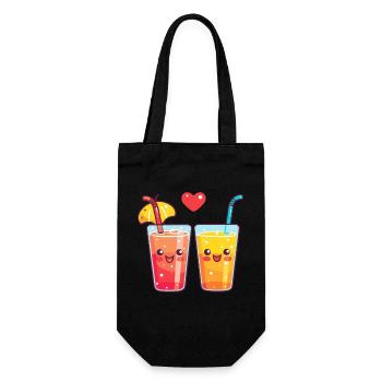 Boisson gazeuseCouple Love Drink Coeur Saint-Valentin - Sac à bouteille - noir - Devant