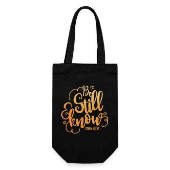 Be still and know - Gift Bag for Bottles - black - Front