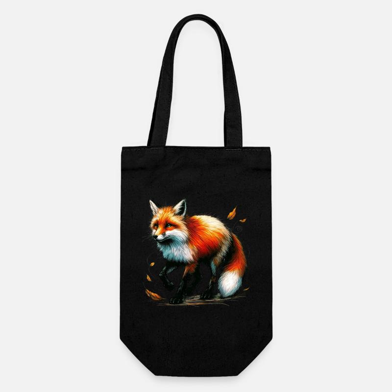 Fuchs - Geschenkbeutel für Flaschen - Schwarz