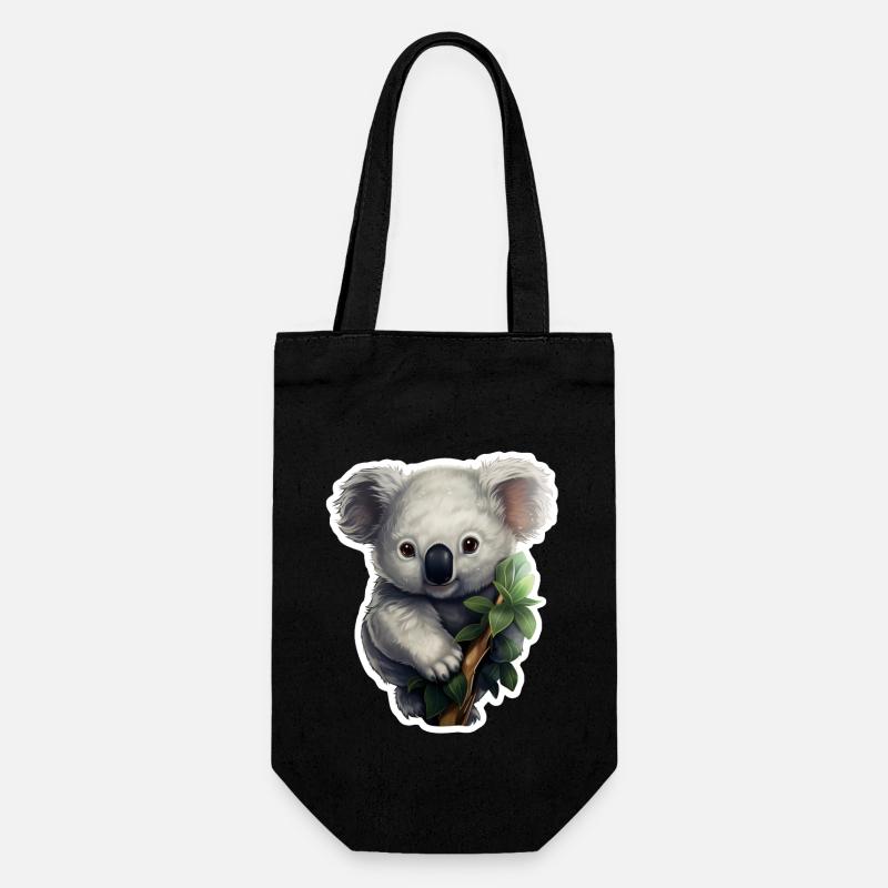 Koala süß - Geschenkbeutel für Flaschen - Schwarz