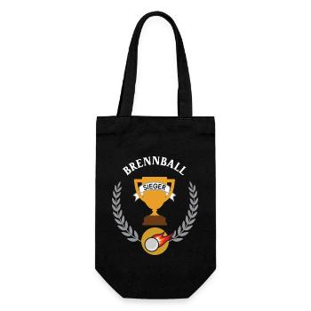 Brennball Sieger Brennballer Brennballspieler - Geschenkbeutel für Flaschen - Schwarz - Vorne