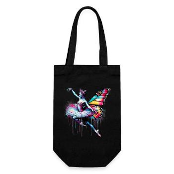 Ballerine avec des ailes de papillon papillons tutu - Sac à bouteille - noir - Devant