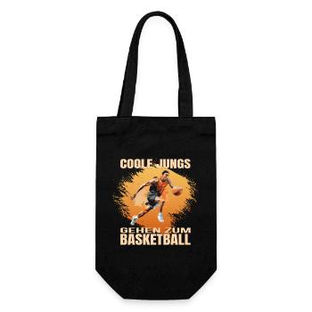 Coole Jungs gehen zum Basketball - Geschenkbeutel für Flaschen - Schwarz - Vorne