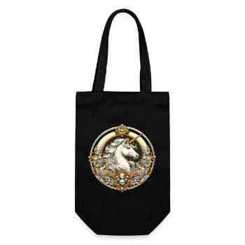 majestätisches Einhorn kunstvoll verziert - Geschenkbeutel für Flaschen - Schwarz - Vorne