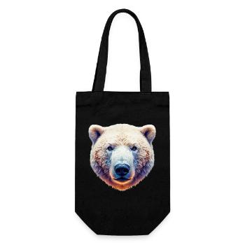 White Polar Bear - Gift Bag for Bottles - black - Front