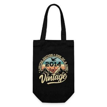 Original Jahrgang 2014 Geburtstagsgeschenk 2014 - Geschenkbeutel für Flaschen - Schwarz - Vorne