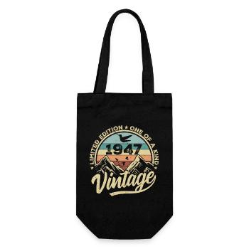 Original Jahrgang 1947 Geburtstagsgeschenk 1947 - Geschenkbeutel für Flaschen - Schwarz - Vorne