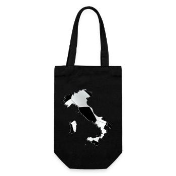 Italy map framed real football - Gift Bag for Bottles - black - Front