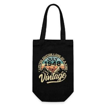 Geboren Im Juli 1948 Jahrgang Geburtstag Juli 1948 - Geschenkbeutel für Flaschen - Schwarz - Vorne