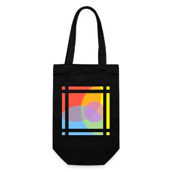 Geometrische Farbenspiele  - Geschenkbeutel für Flaschen - Schwarz - Vorne