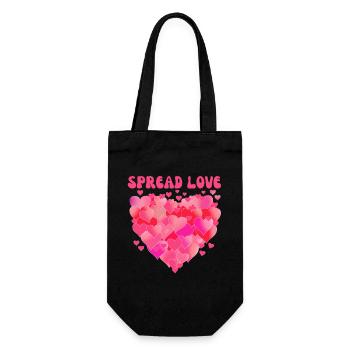 Spread love - Gift Bag for Bottles - black - Front