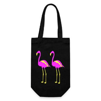 flamingos 2 - Geschenkbeutel für Flaschen - Schwarz - Vorne