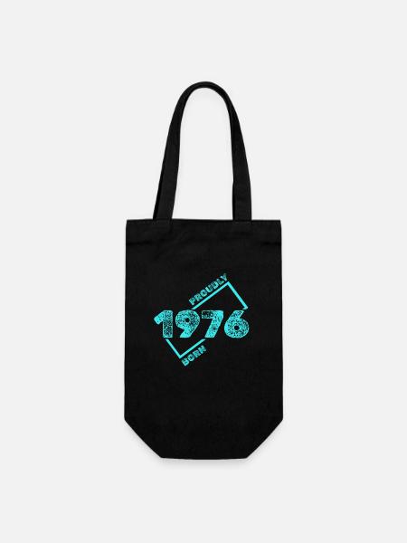 Geschenkidee 1976 - Geschenkbeutel für Flaschen - Schwarz