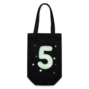 5e anniversaire watercolor étoile - Sac à bouteille - noir - Devant