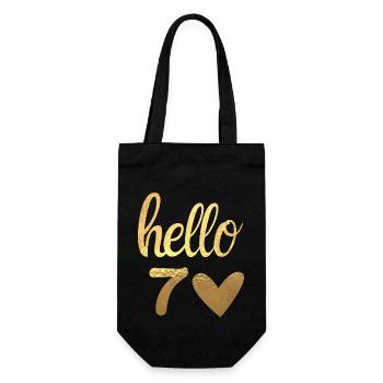 Hello 70 gold - Gift Bag for Bottles - black - Front