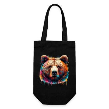 Bear - Gift Bag for Bottles - black - Front