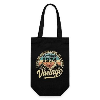 October 1974 Birthday 1974 Born October 1974 - Gift Bag for Bottles - black - Front