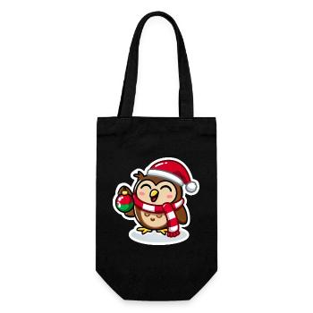 Wise Owl Christmas Cheer - Geschenkbeutel für Flaschen - Schwarz - Vorne