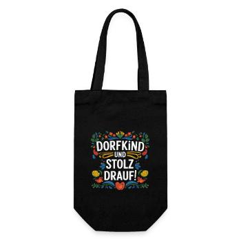 Dorfkind und stolz drauf! - Geschenkbeutel für Flaschen - Schwarz - Vorne