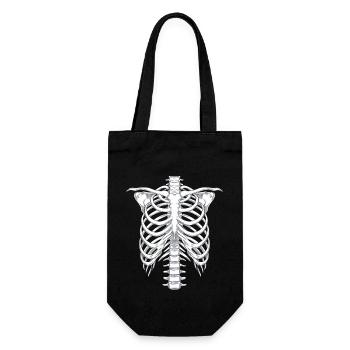 Skelett Halloween Kostüm - Geschenkbeutel für Flaschen - Schwarz - Vorne
