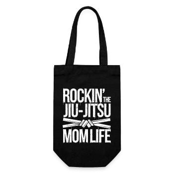 Power-Spruch für Jiu-Jitsu-Mamas - Geschenkbeutel für Flaschen - Schwarz - Vorne