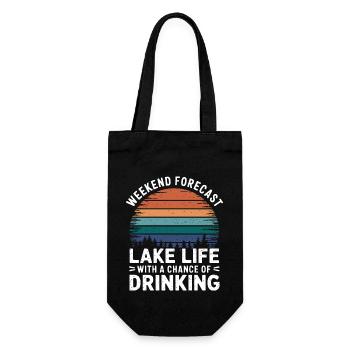 Enjoy life on the lake - Gift Bag for Bottles - black - Front