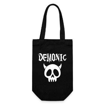 White Demonic Skull - Gift Bag for Bottles - black - Front
