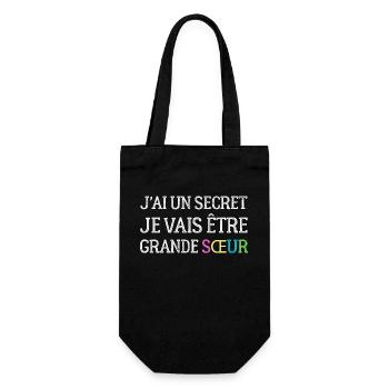 I have a secret, I'm going to be a big sister - Gift Bag for Bottles - black - Front