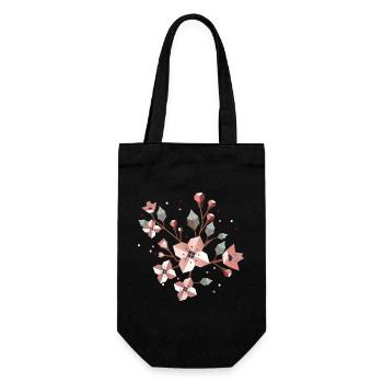 Branche de fleur de cerisier élégante - Splendeur printanière délicate - Sac à bouteille - noir - Devant