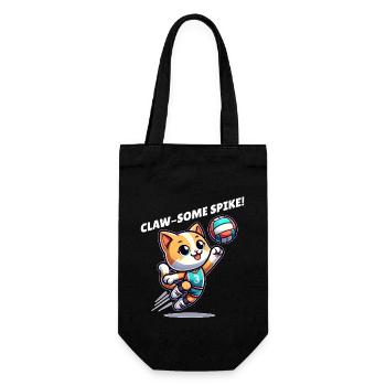Cat volleyball - Gift Bag for Bottles - black - Front