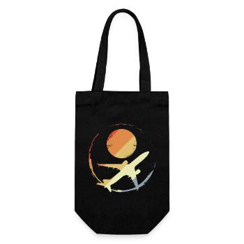 Oldschool Airplane - Gift Bag for Bottles - black - Front