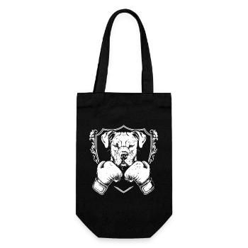 Chien Boxer Combattant - Sac à bouteille - noir - Devant