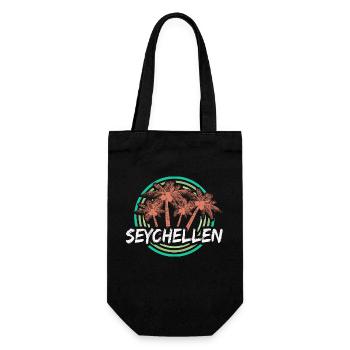 Seychellen als Urlaub - Geschenkbeutel für Flaschen - Schwarz - Vorne