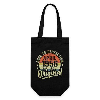 Anniversaire Avril 1956 - Idée Cadeau Avril 1956 - Sac à bouteille - noir - Devant