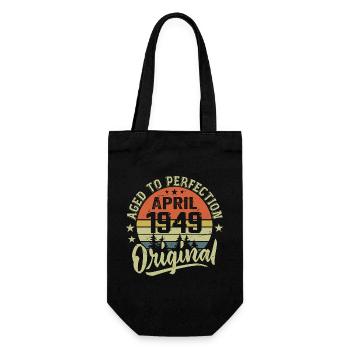 April 1949 Birthday - April 1949 Gift Idea - Gift Bag for Bottles - black - Front