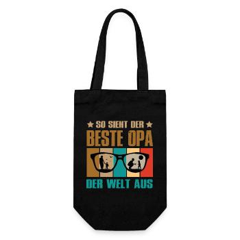 So Sieht Der Beste Opa Der Welt Aus - Geschenkbeutel für Flaschen - Schwarz - Vorne