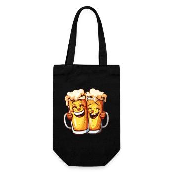 Beer Funny Beer Mugs Laughing Drinking Alcohol Humor - Gift Bag for Bottles - black - Front