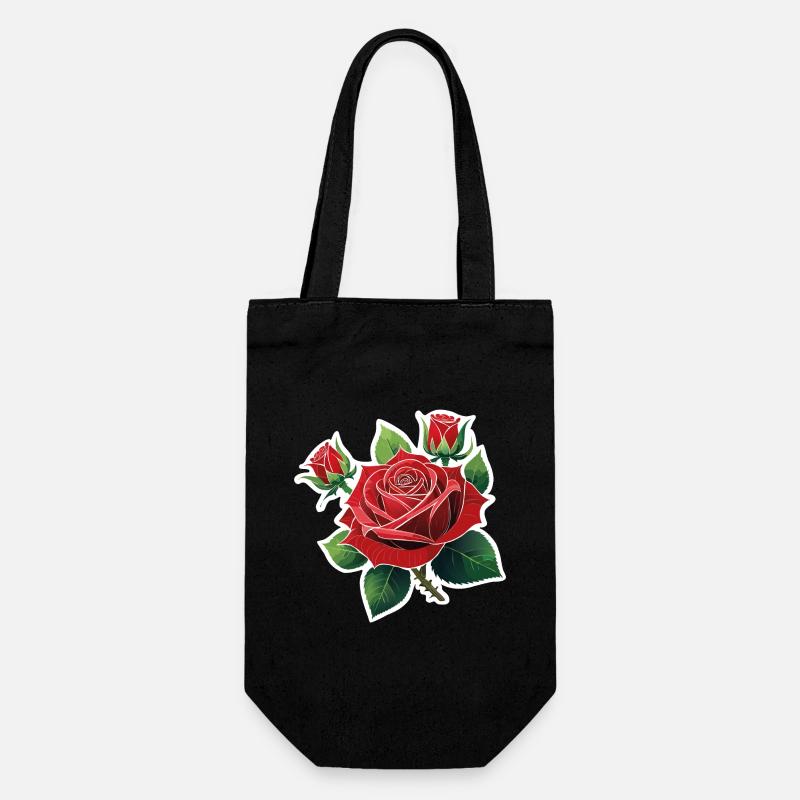Rose Rouge – Rockabilly - Sac à bouteille - noir