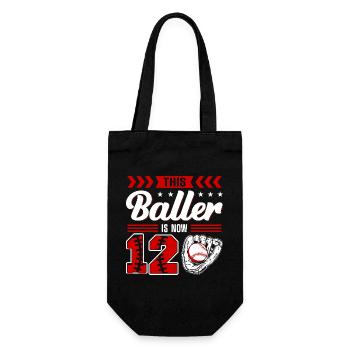 Boys' 12th Birthday - Baselball - Gift Bag for Bottles - black - Front