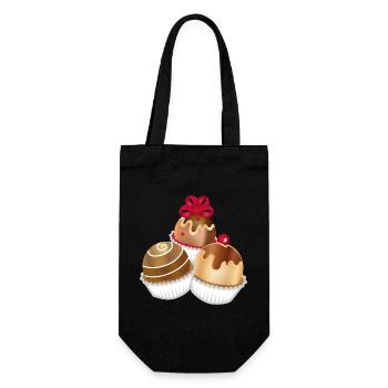 Three fine chocolates as a motif for real connoisseurs - Gift Bag for Bottles - black - Front