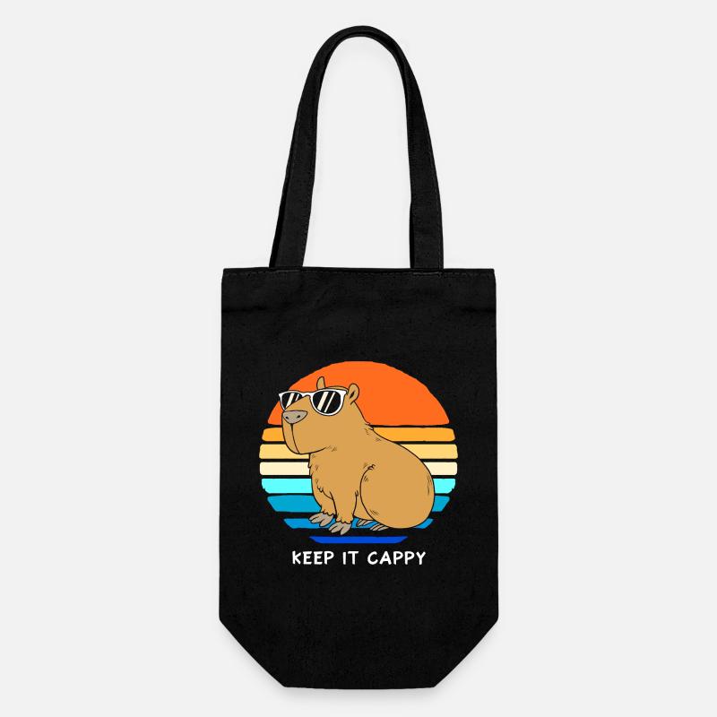 Capybara Capibara - Geschenkbeutel für Flaschen - Schwarz