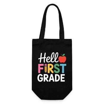 Hello First Grade Back To School - Gift Bag for Bottles - black - Front
