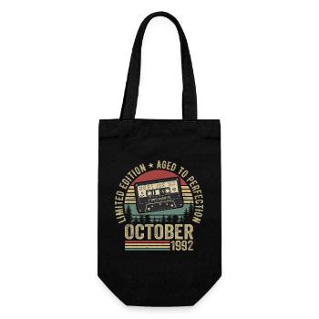 Vintage October 1992 Birthday Gift October - Gift Bag for Bottles - black - Front