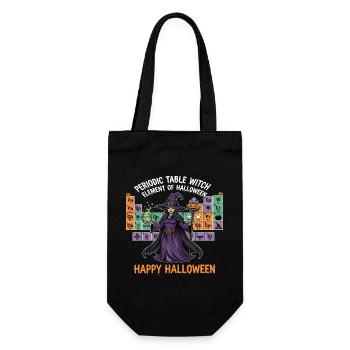 Halloween Witch and Periodic Table Design - Gift Bag for Bottles - black - Front