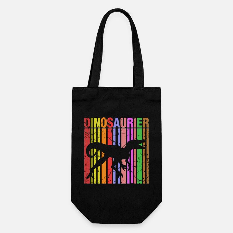Dinosaurier Silhouette mit Farbdetails - Geschenkbeutel für Flaschen - Schwarz