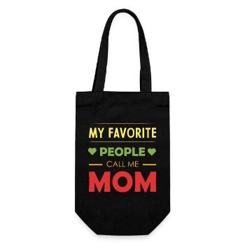 Personal motherhood message - Gift Bag for Bottles - black - Front