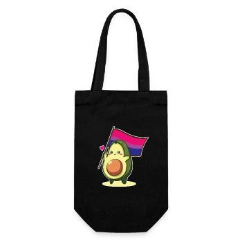 Avocado Bisexual Flagge Bi Pride LGBT Queer CSD - Geschenkbeutel für Flaschen - Schwarz - Vorne