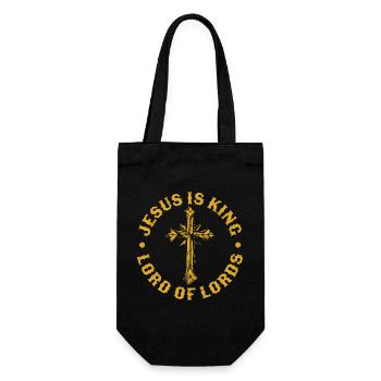 Gebrochener Goldener Kreuz-Design - Geschenkbeutel für Flaschen - Schwarz - Vorne