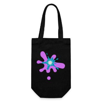Abstract Paint Splash Print - Gift Bag for Bottles - black - Front