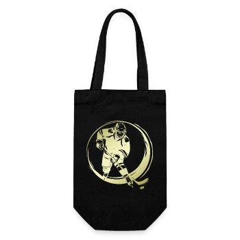 Hockey Spieler Silhouette - Geschenkbeutel für Flaschen - Schwarz - Vorne